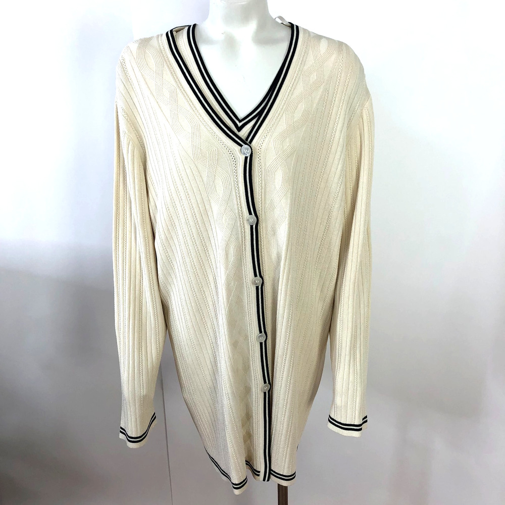 Jones New York Plus 3X 2 PC Tank Top Cardigan Sweater Ivory MINT